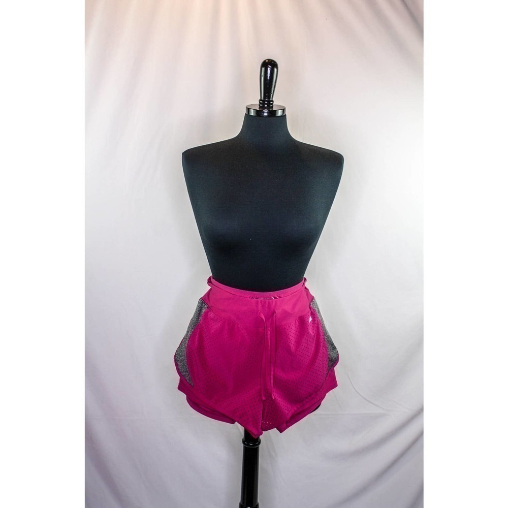 Avia Running Shorts Women Lined Pink Gray Size L